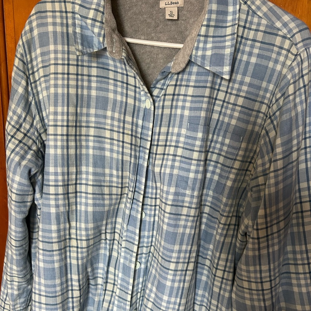 LL Bean Women’s Fleece-Lined Flannel Shirt | XL